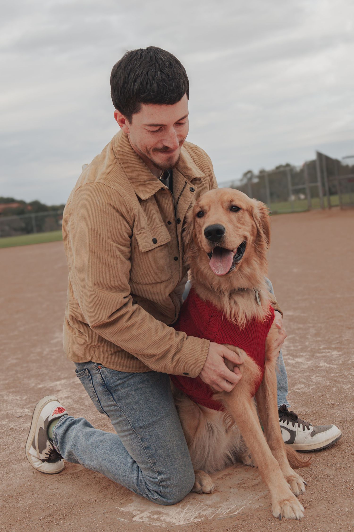 pet photography with a man and his dog