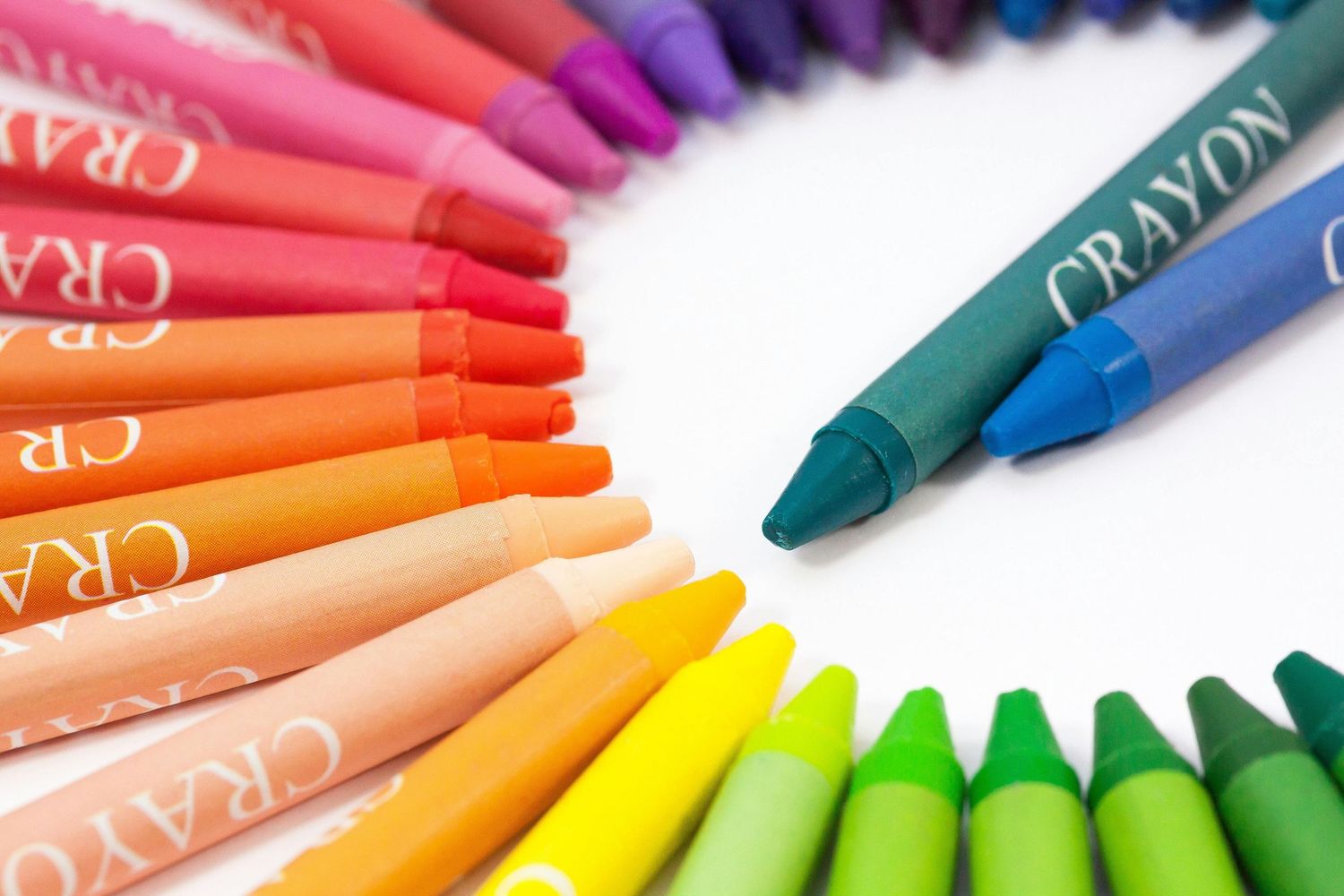 Rainbow of crayons