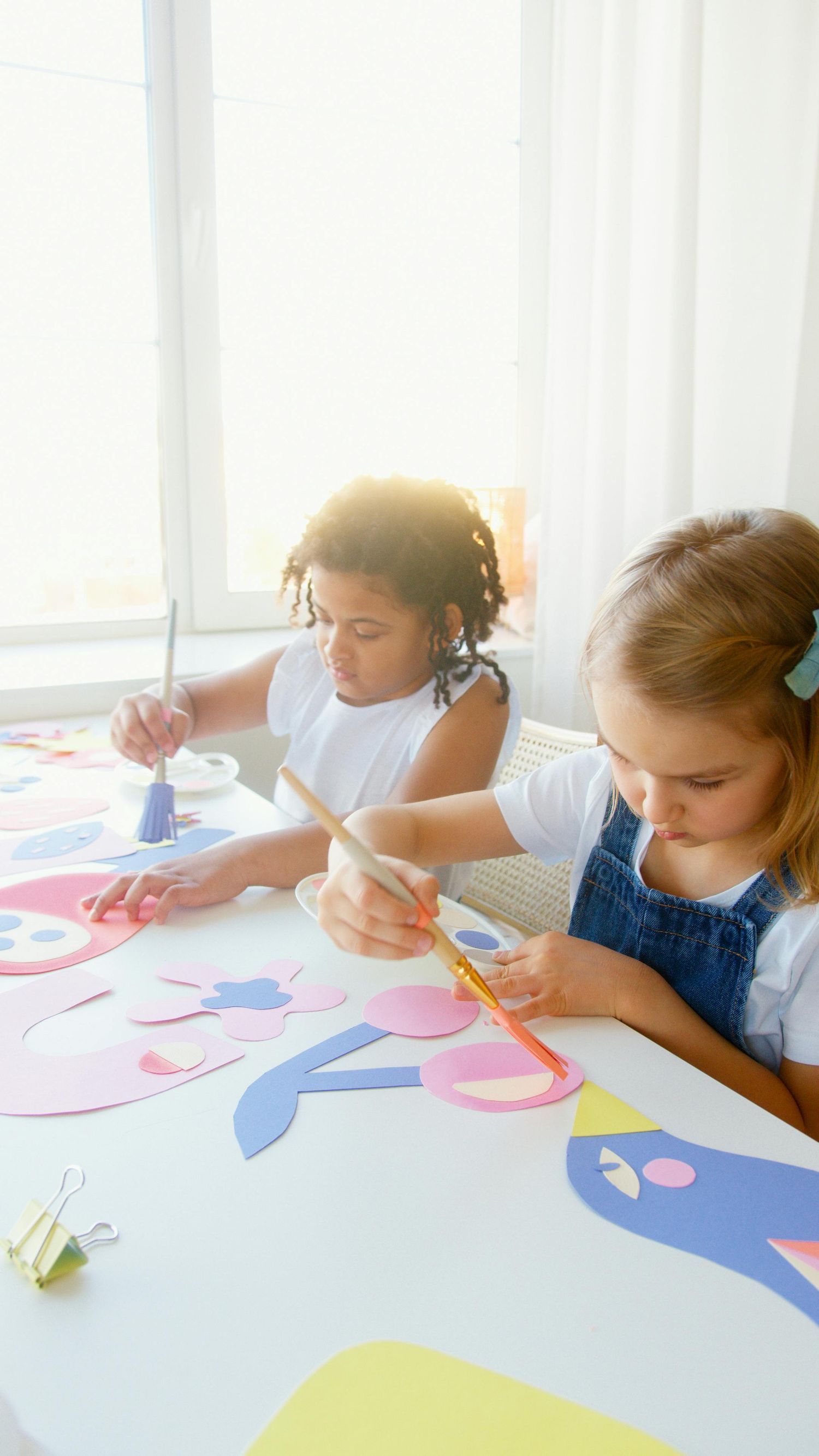 Kids working on art together