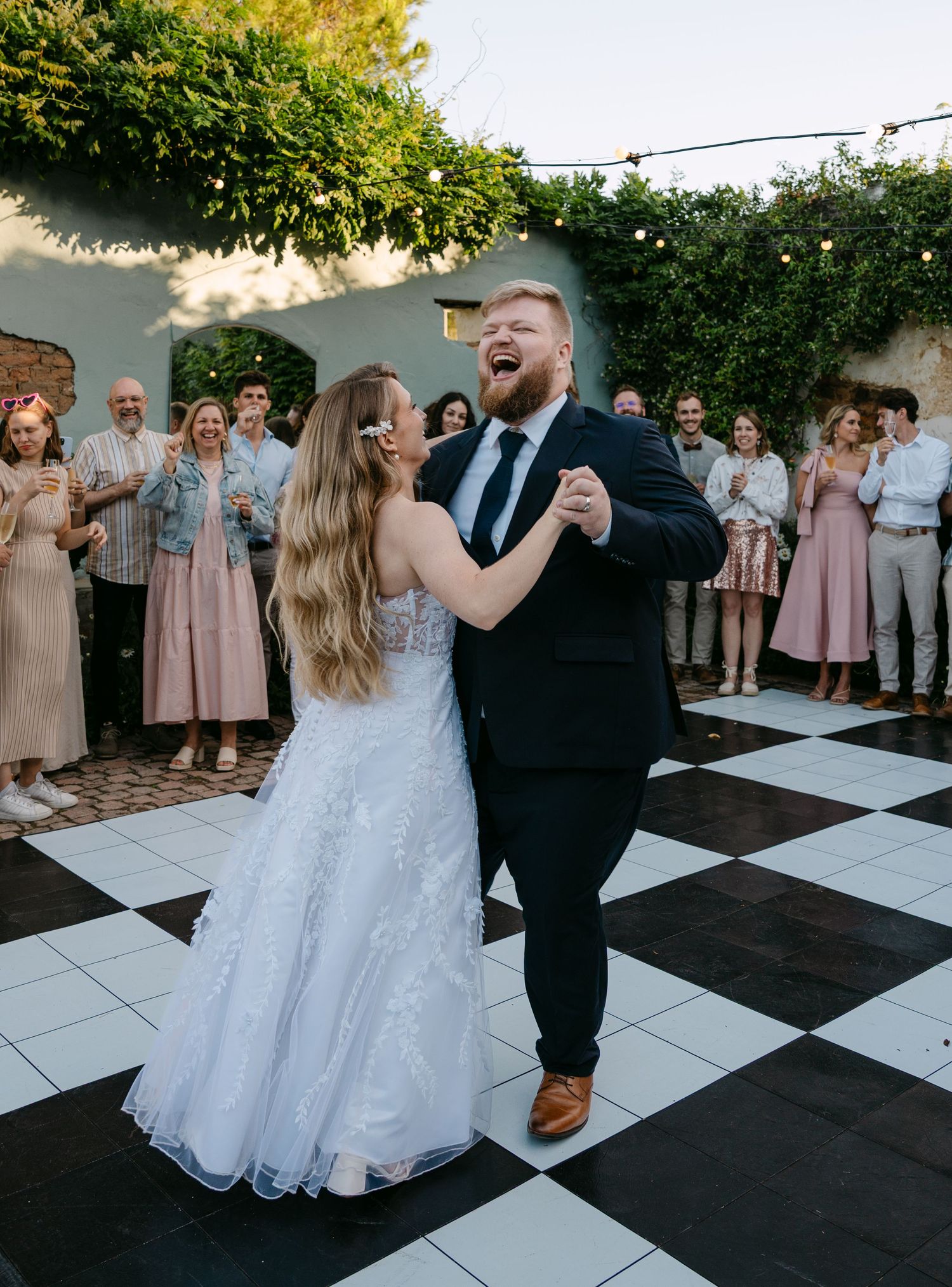 Newly married couple dancing in Paarl, South Africa.