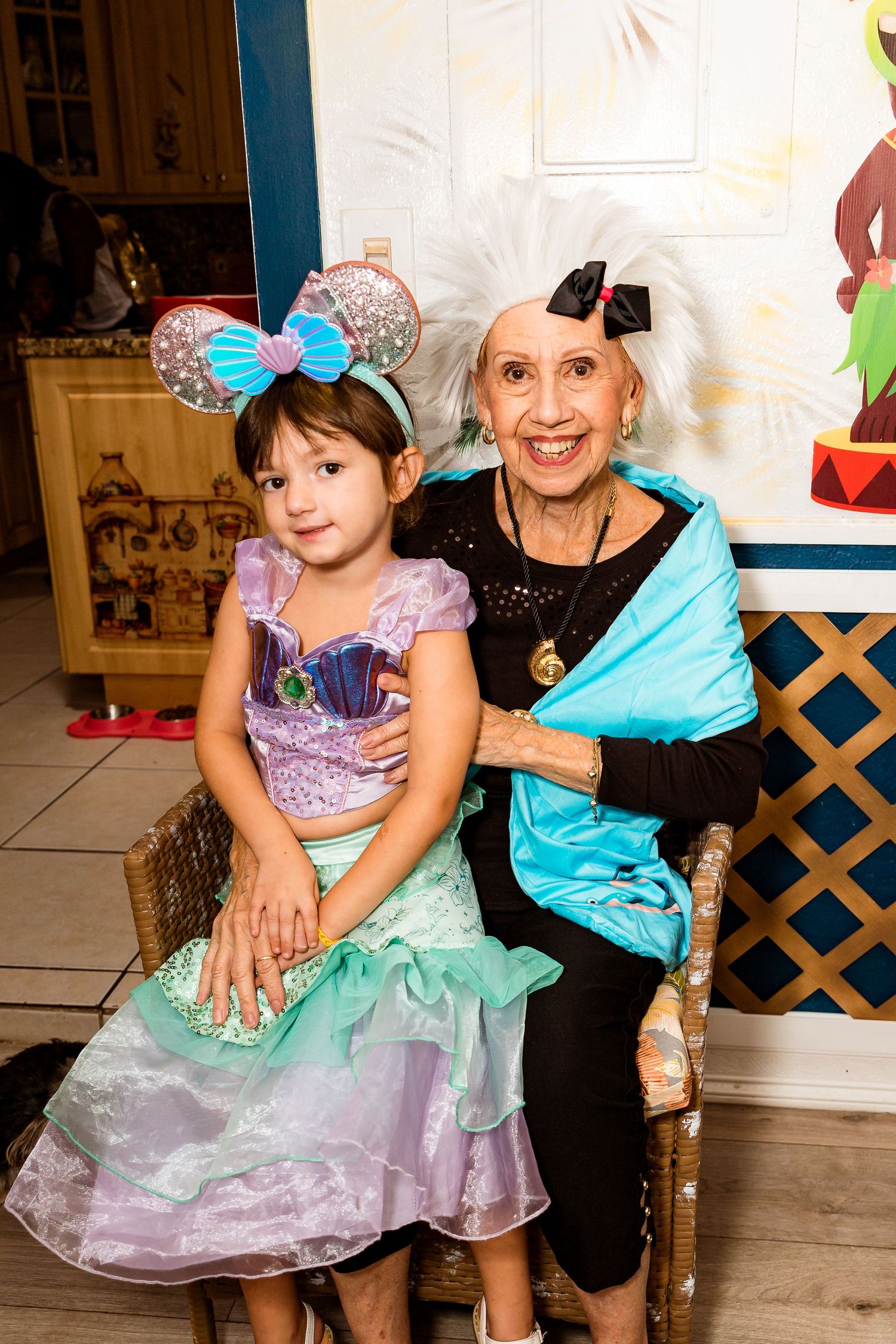 A magical princess-themed celebration featuring sparkly dress-up costumes and Disney-inspired decor.