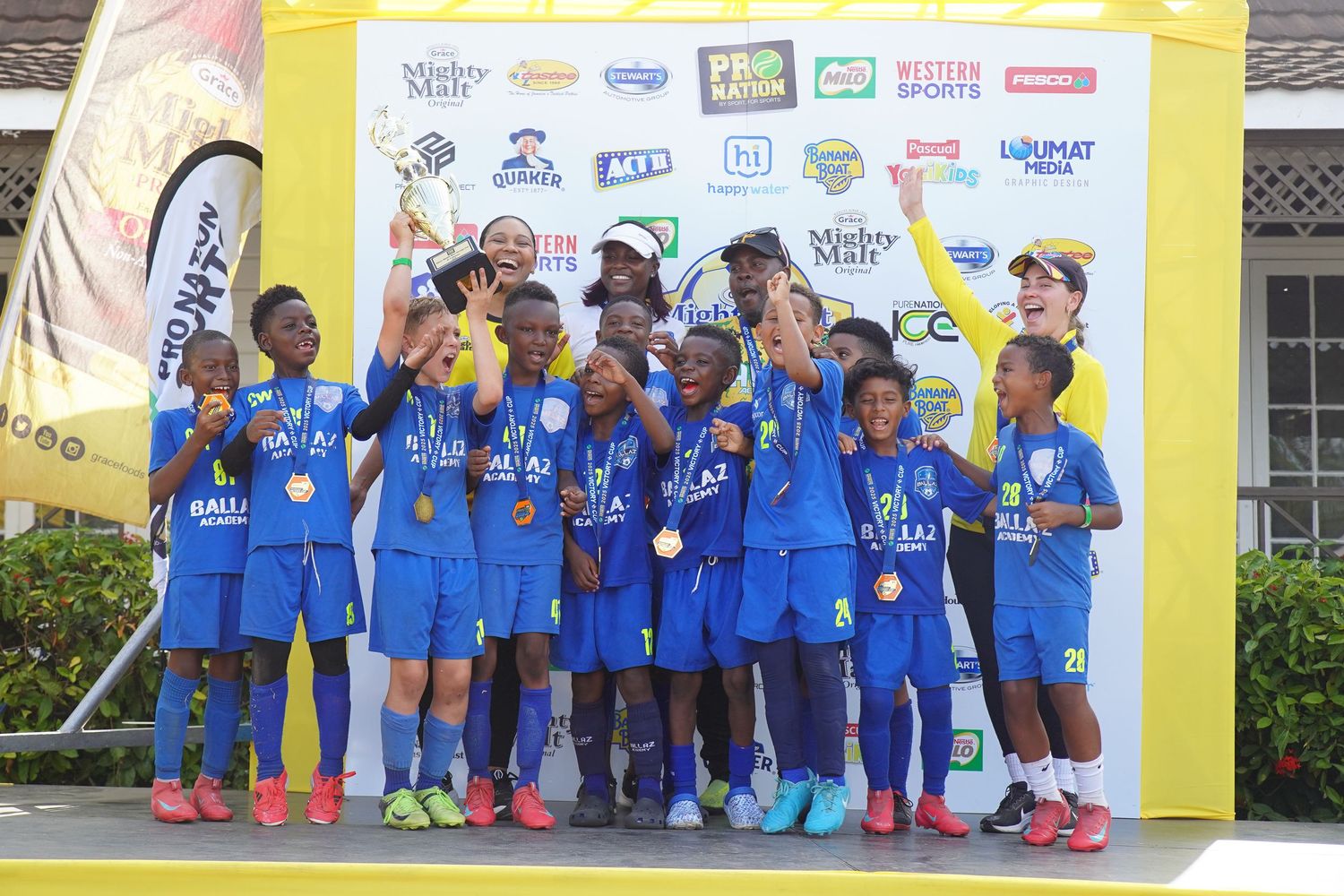 Young winning soccer team Mighty Malt youth football tournament 2025