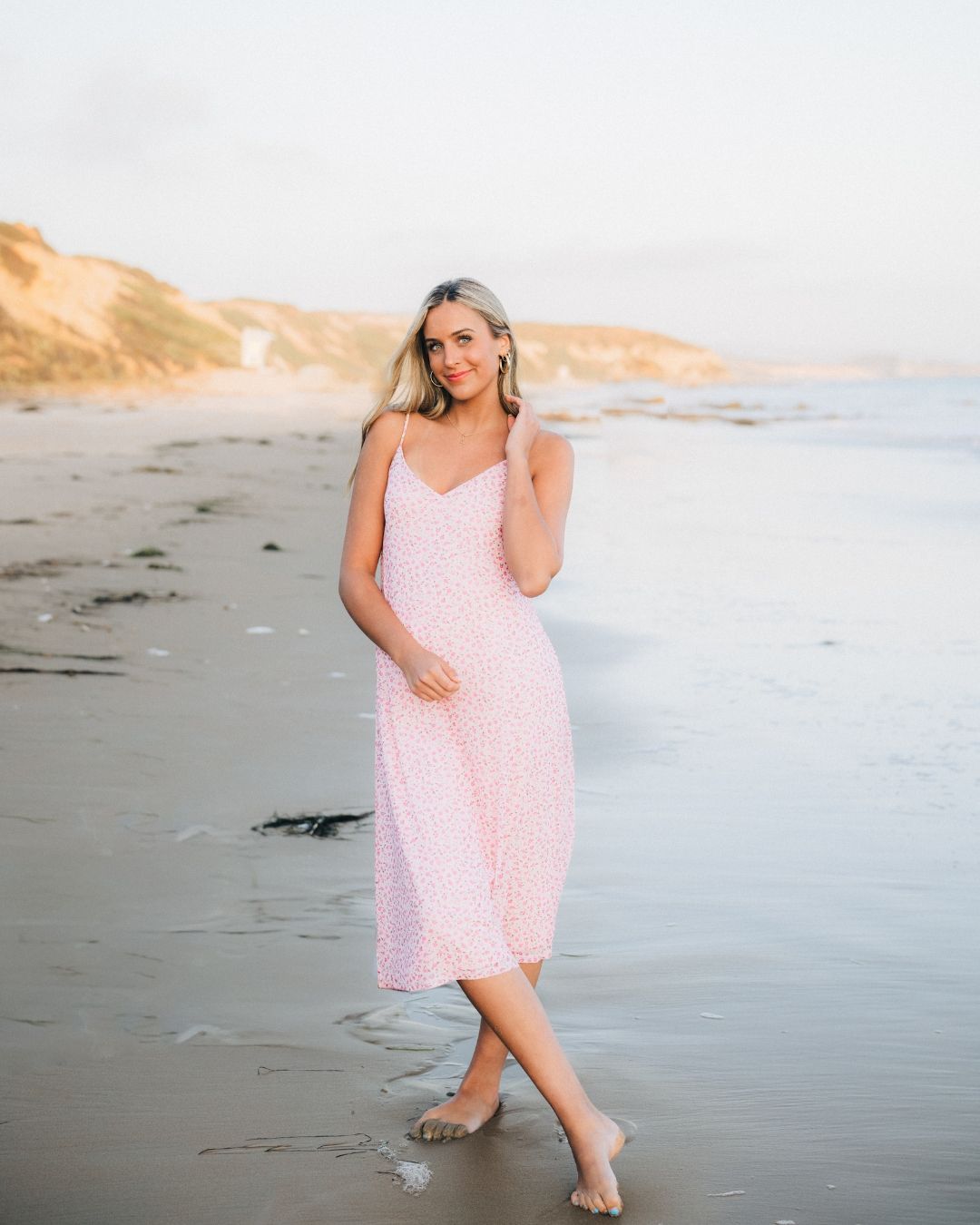 Outdoor beach portrait on a California coastline, photo by Makenzie Rae Photography