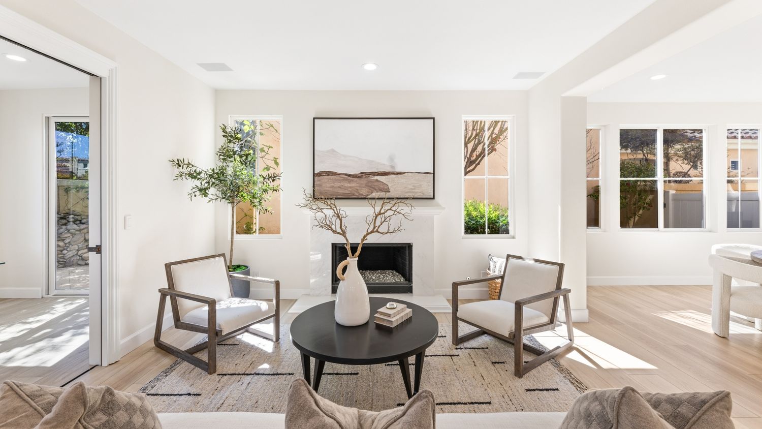 Modern and bright bedroom interior, real estate photography by Makenzie Rae Photography, Orange County California photographer.