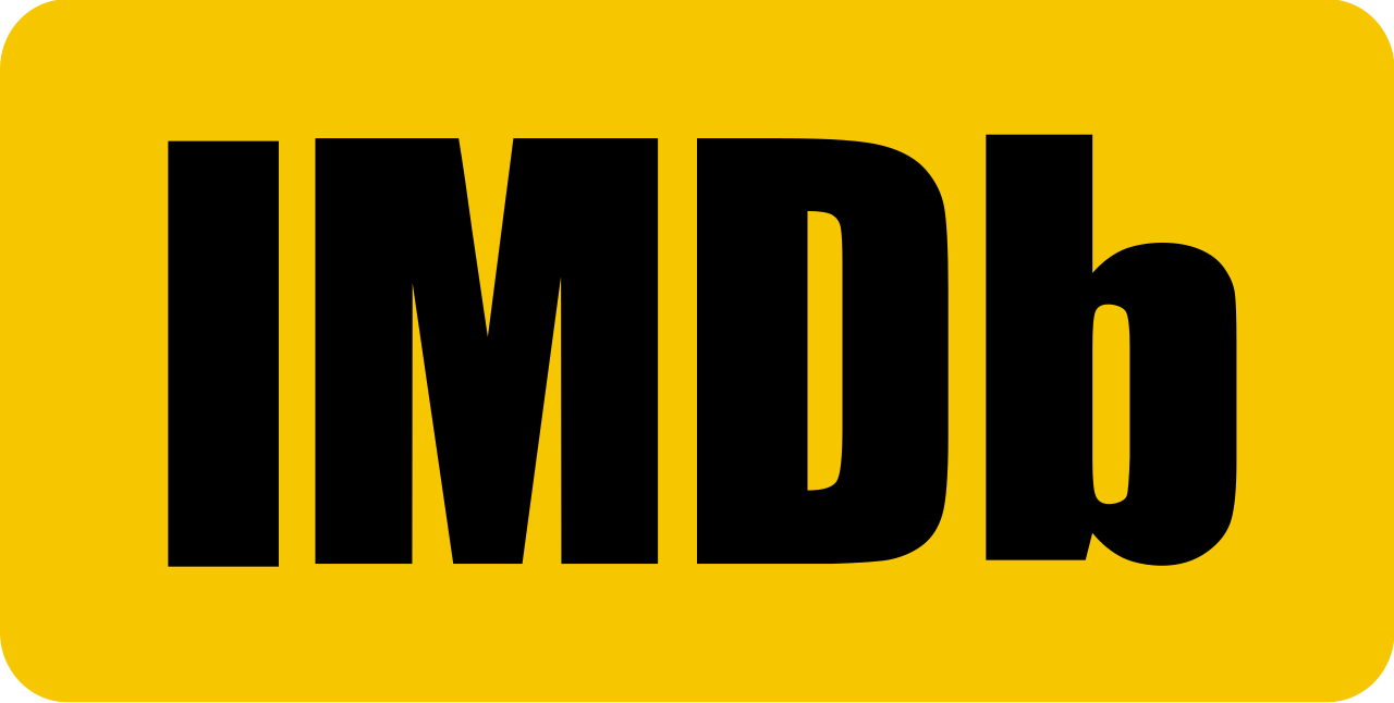 IMDb logo in bold black text on a bright yellow rounded rectangle background.