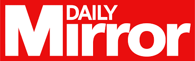 Daily Mirror newspaper logo featuring bold white text on a bright red background.