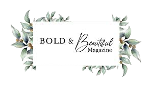 Bold & Beautiful Magazine logo with elegant script font surrounded by watercolor eucalyptus leaves and greenery.