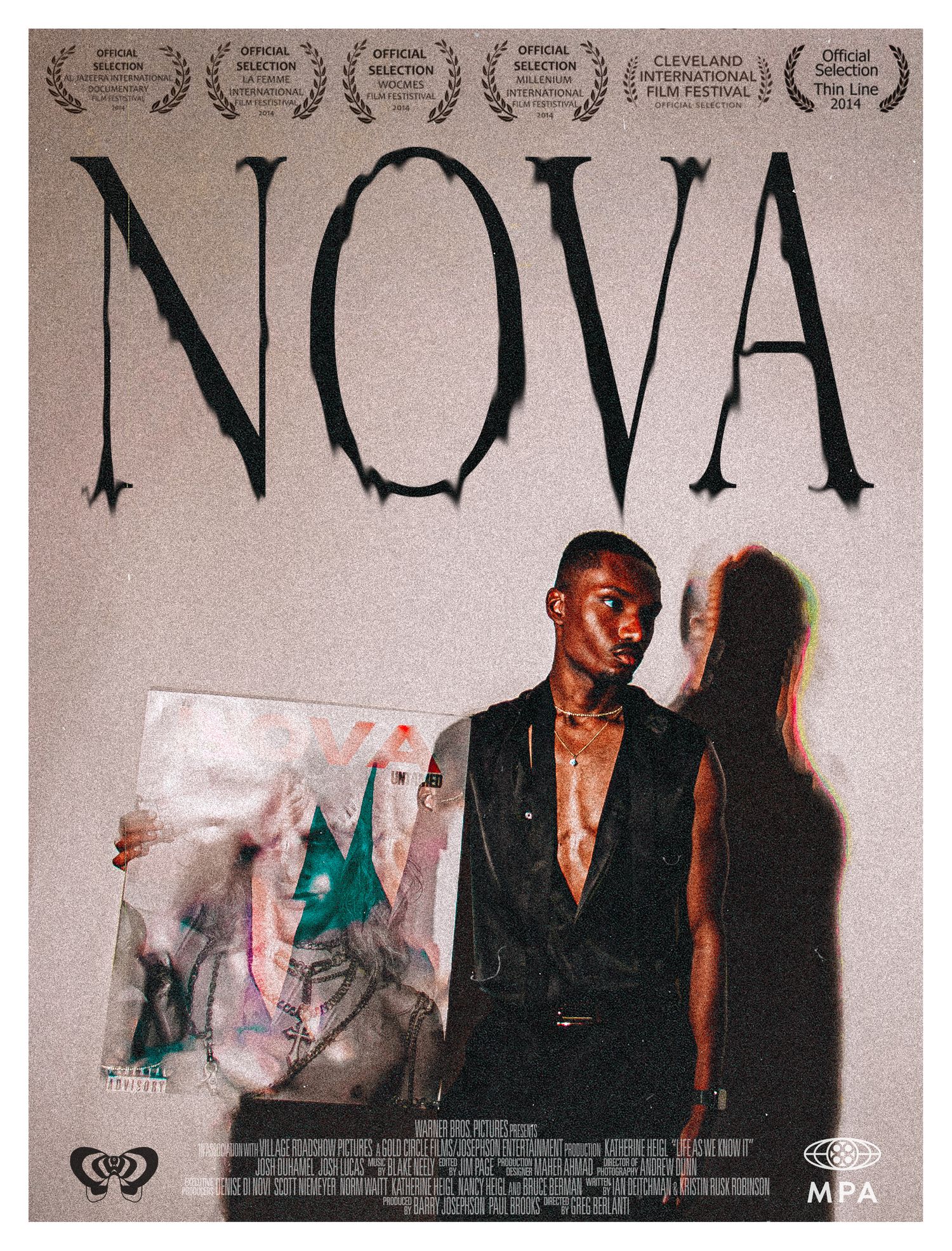 Official film festival poster for NOVA featuring a Black male subject in a dramatic editorial style.