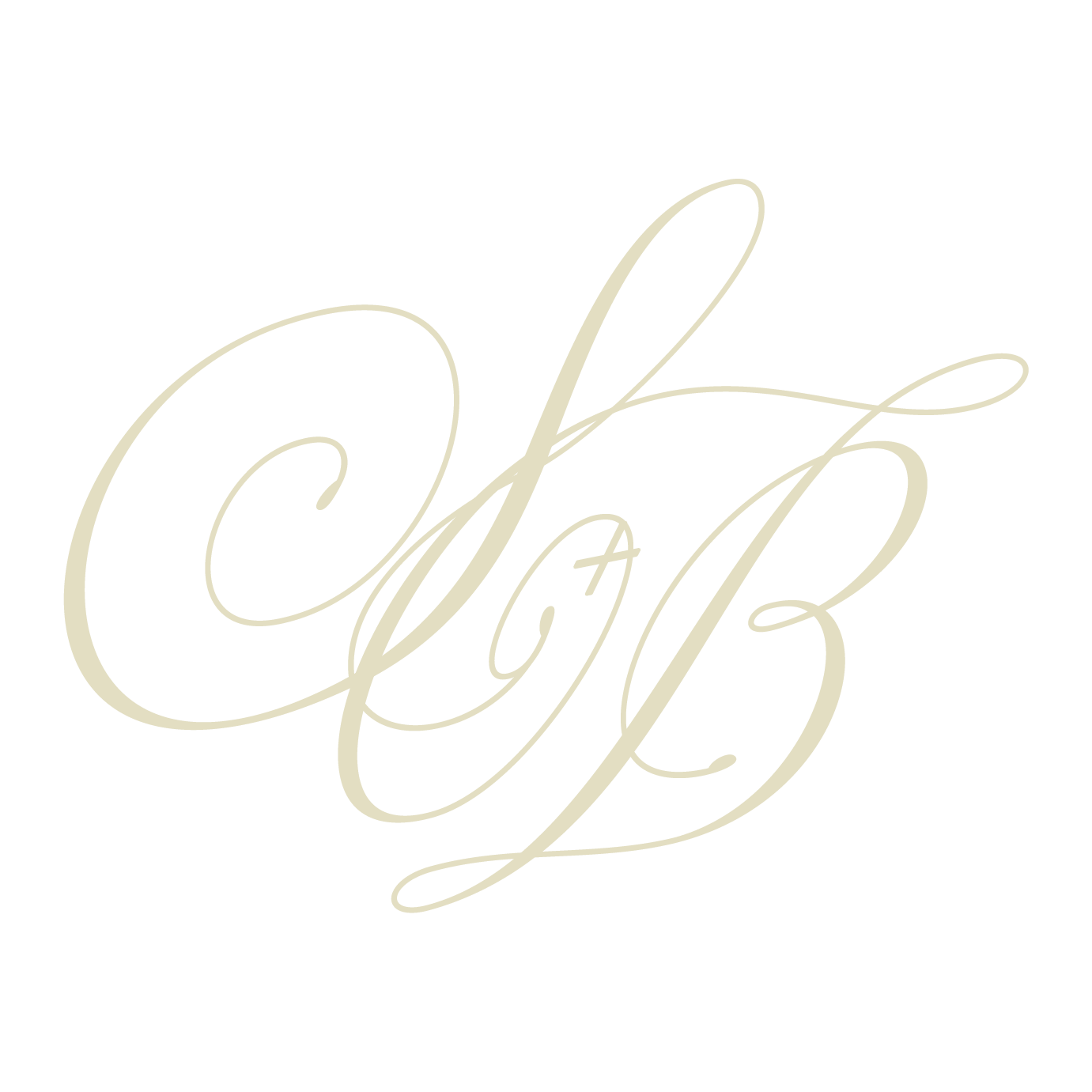 Elegant calligraphy script text in gold ink flows across white paper with decorative flourishes and swirls.