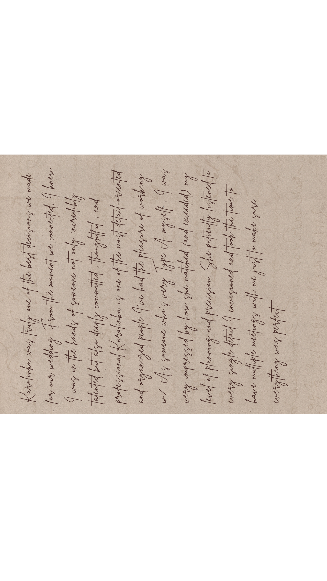 Handwritten cursive text in brown ink on aged beige paper shows historical manuscript writing.