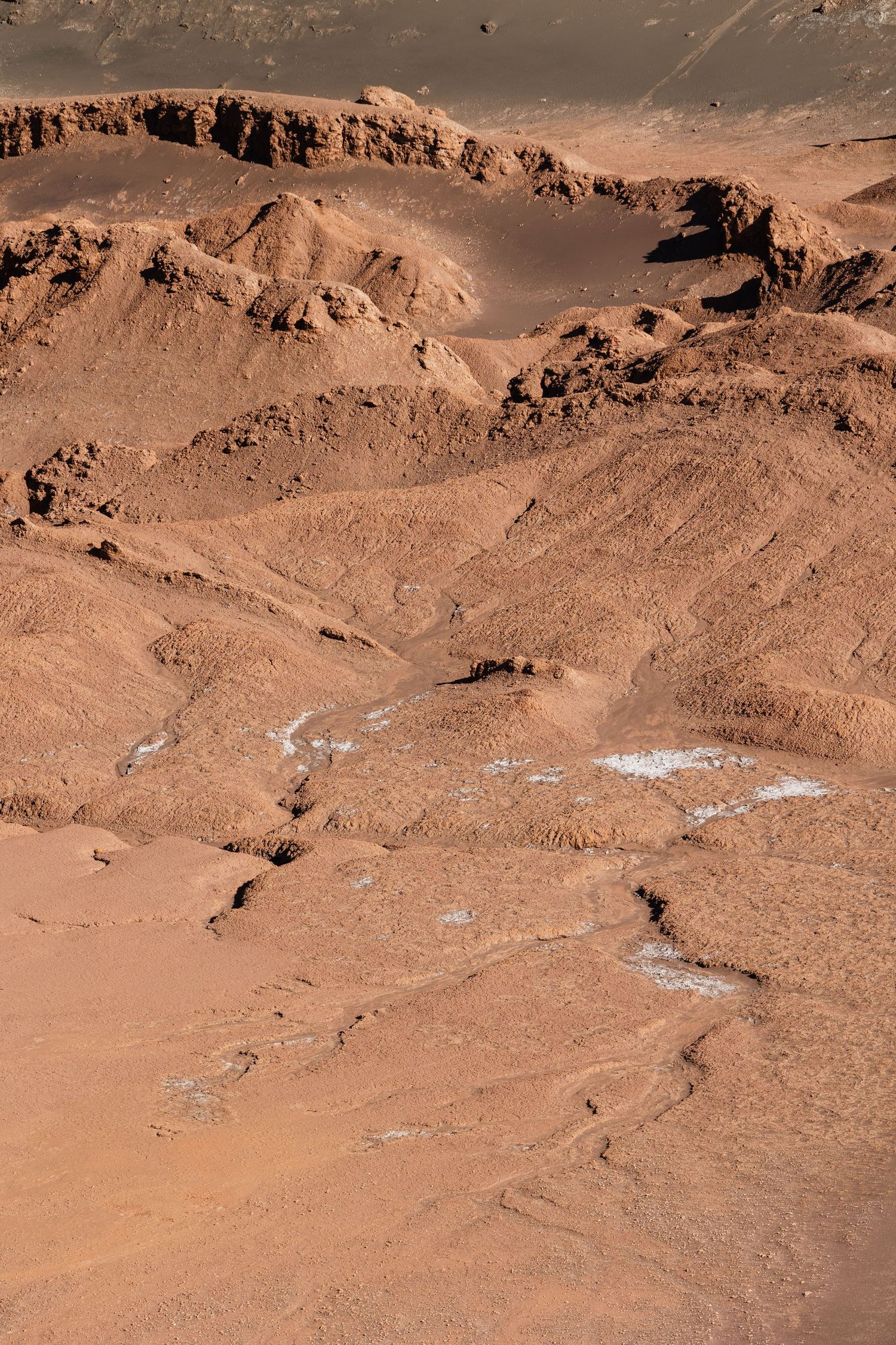 Panoramic view of reddish-brown rocky Martian terrain captured by NASA's Mars rover showing rugged cliffs and desert-like surface.