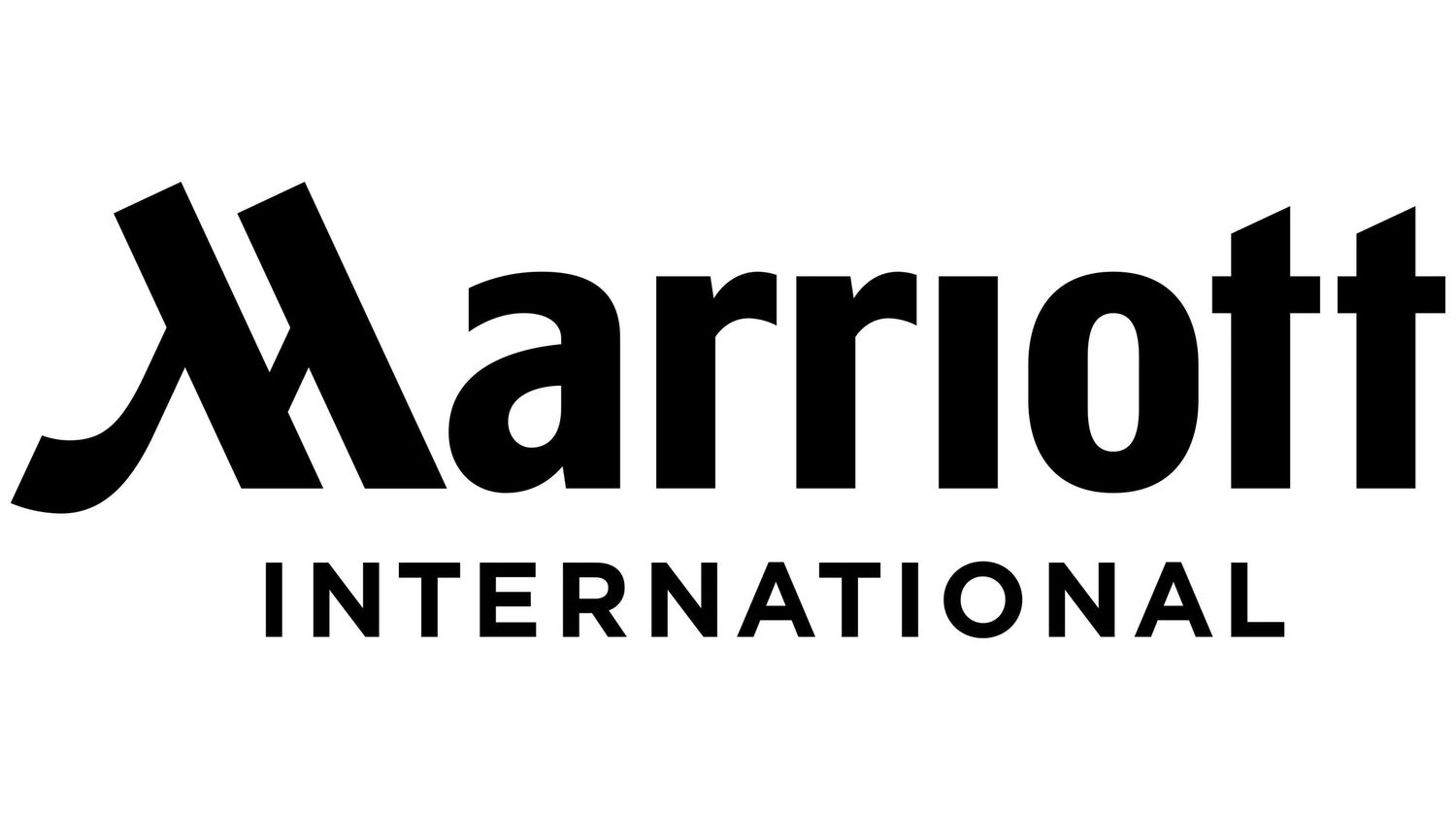 Marriott International logo in bold black text on white background.