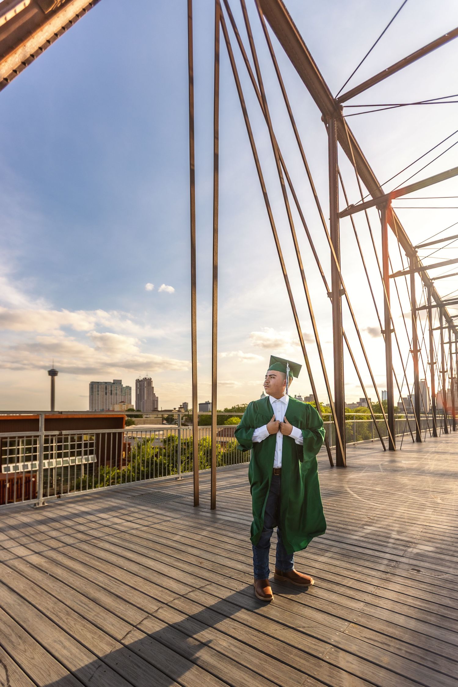 Graduation photos San Antonio Texas senior portraits cap and gown