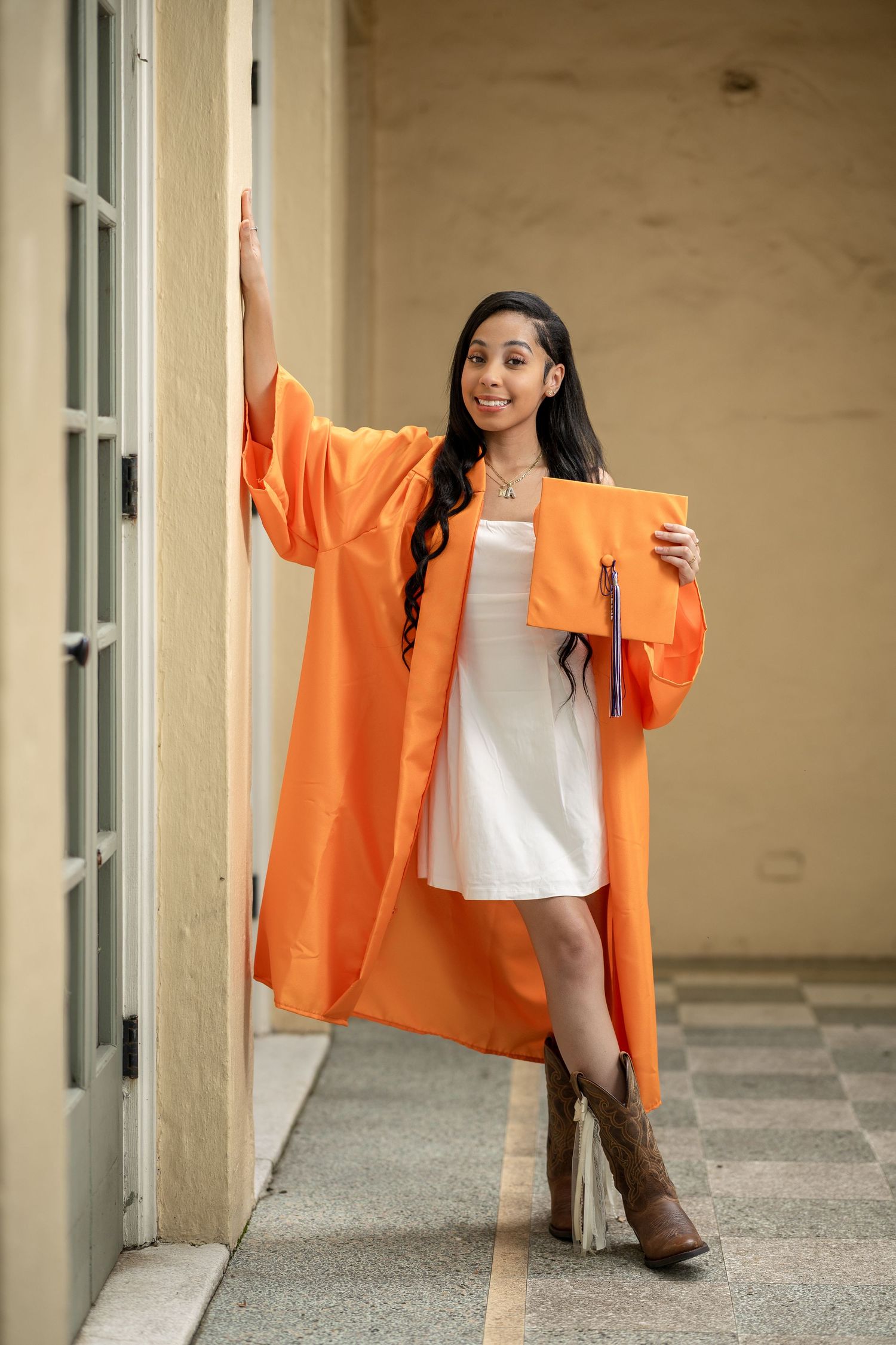 Graduation photos San Antonio Texas senior portraits cap and gown