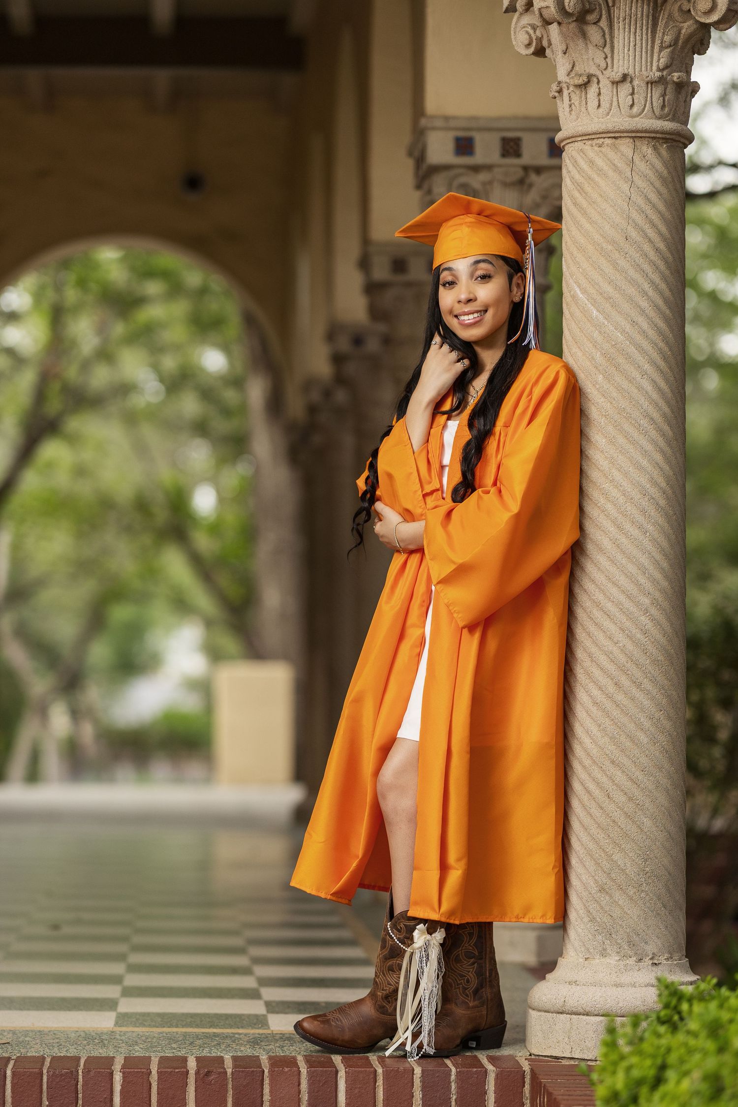 Graduation photos San Antonio Texas senior portraits cap and gown
