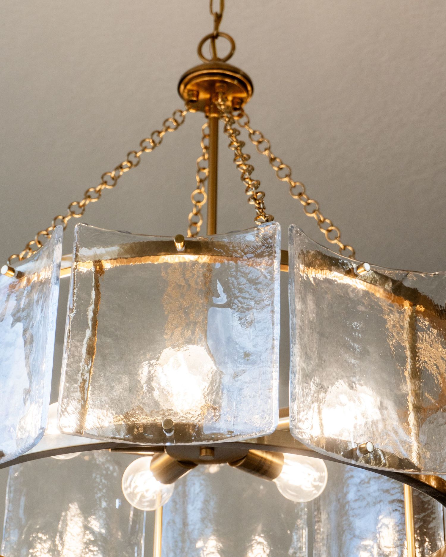 Detail of dining room chandelier bought for a custom home in Clearfield, Utah