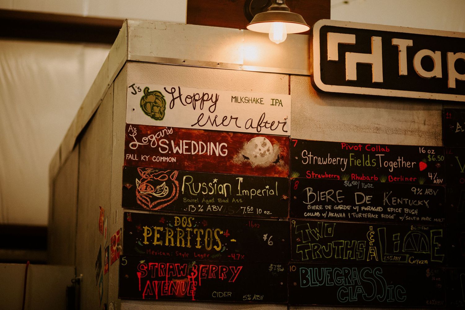 Bar menu at a tap house wedding reception, Richmond photographer, rachel gorth, armory photography