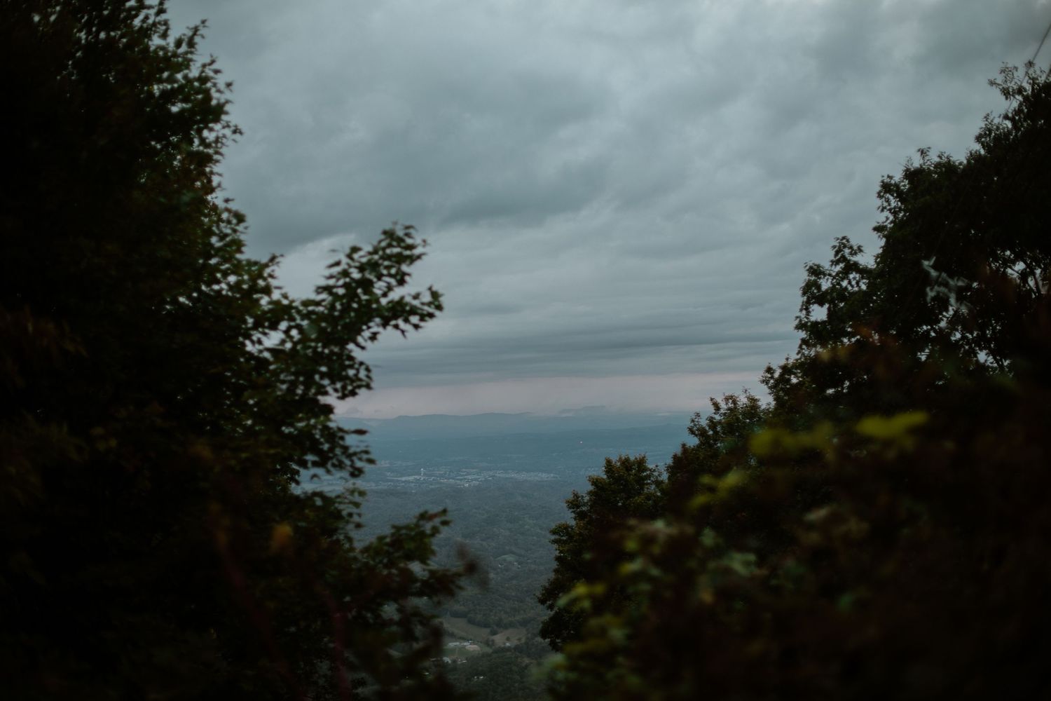View of rainy gatlinburg from a firewatch tower, richmond photographer