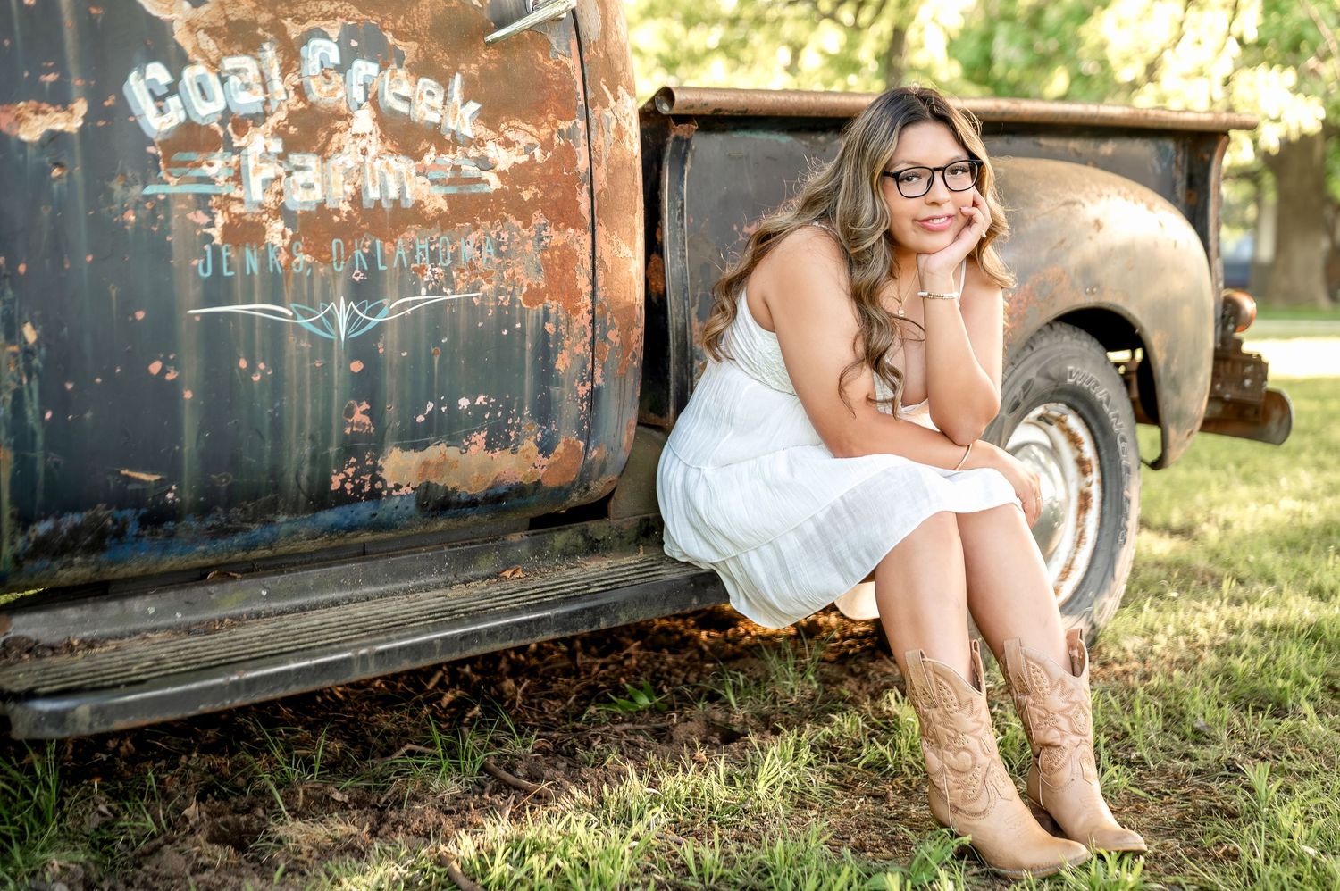 Tulsa senior session at Coal Creek Farm in Jenks
