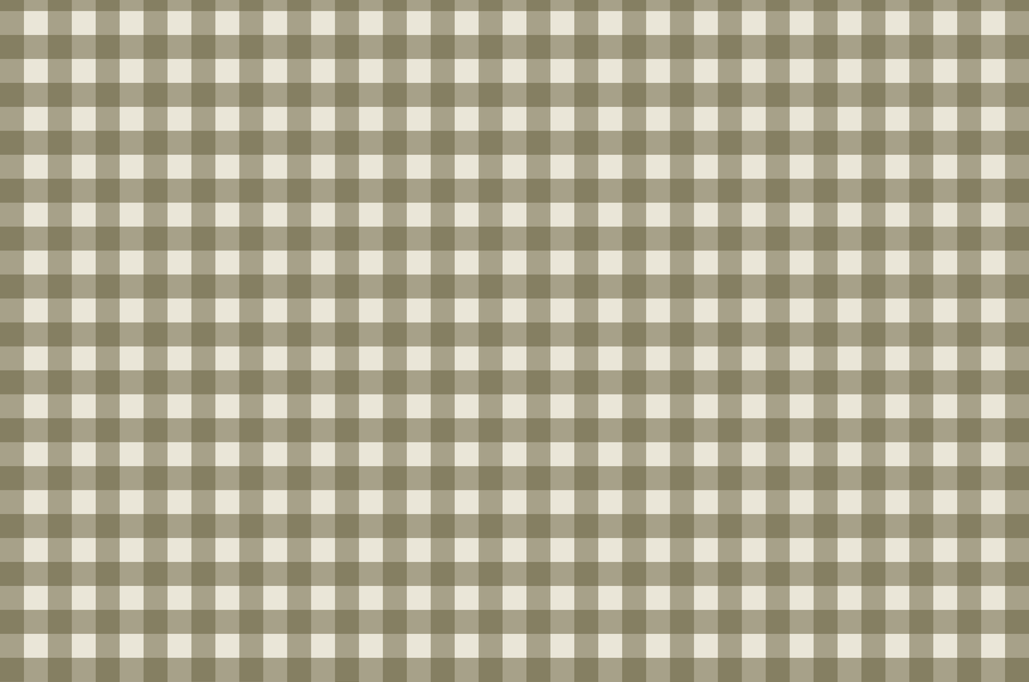 Olive green and white gingham checkered pattern textile background.