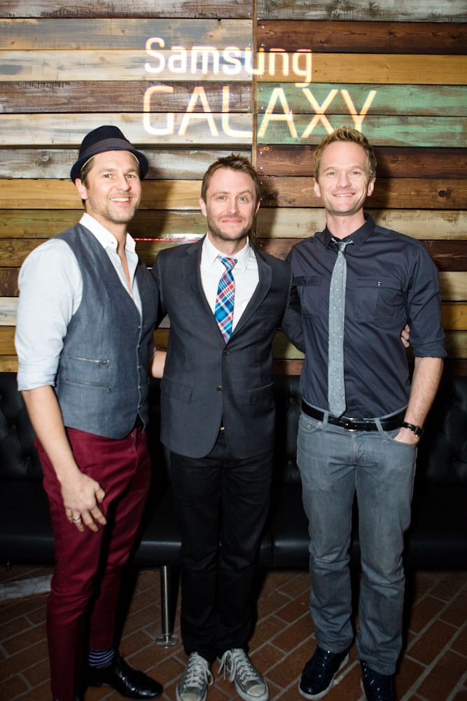 David Burtka, Chris Hardwick, and Neil Patrick Harris at Nerdist Event, Los Angeles