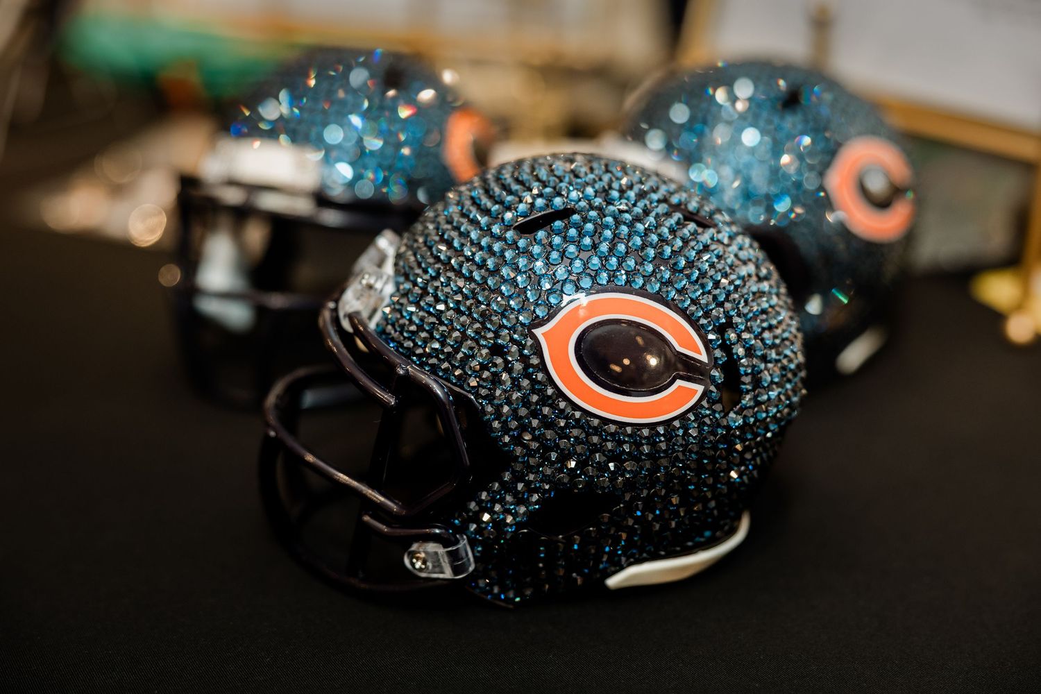 Rad + Refined Chicago Bears Helmets at Janet Mandell Showroom, Chicago