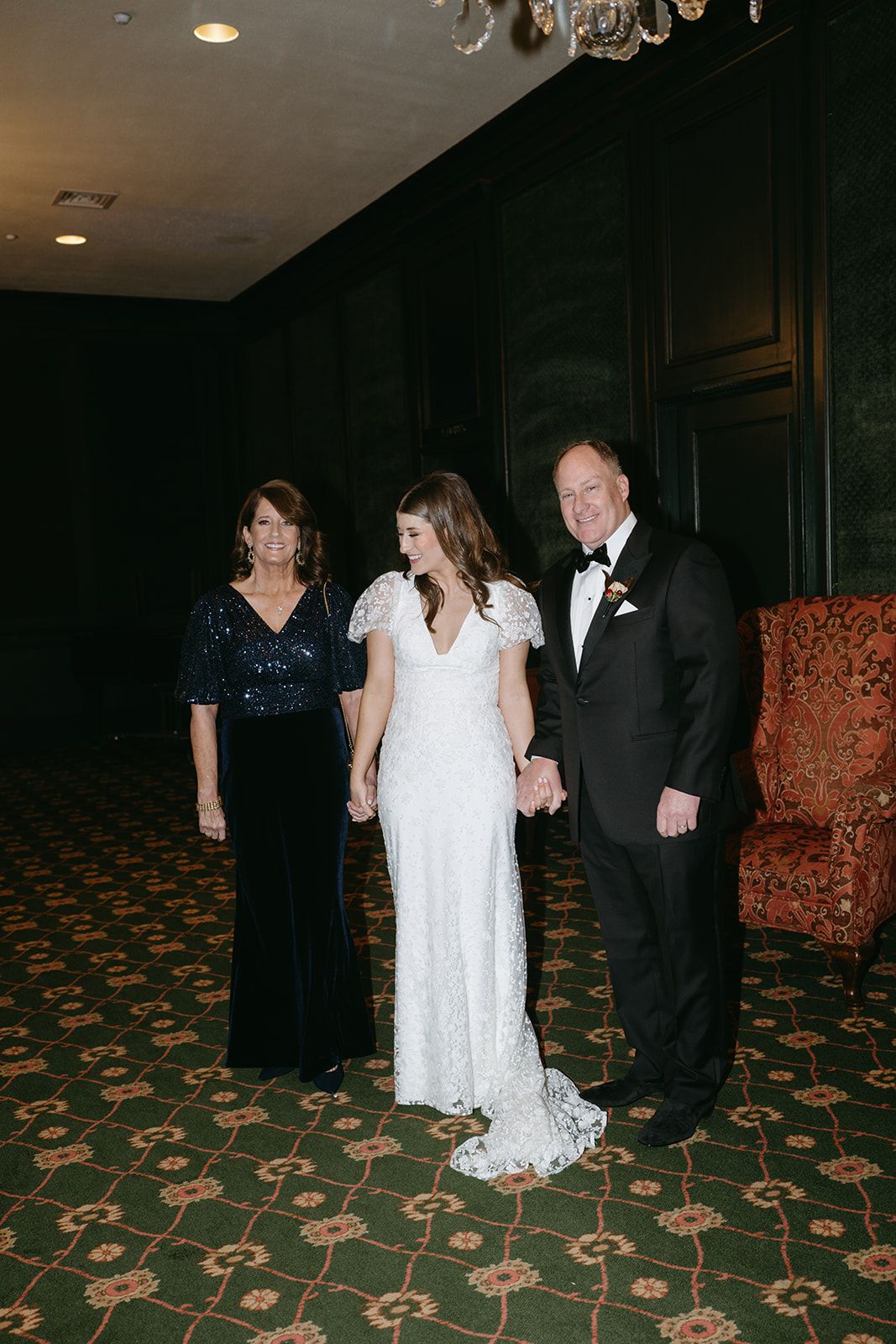 Editorial wedding family portrait at the Fort Worth Club.