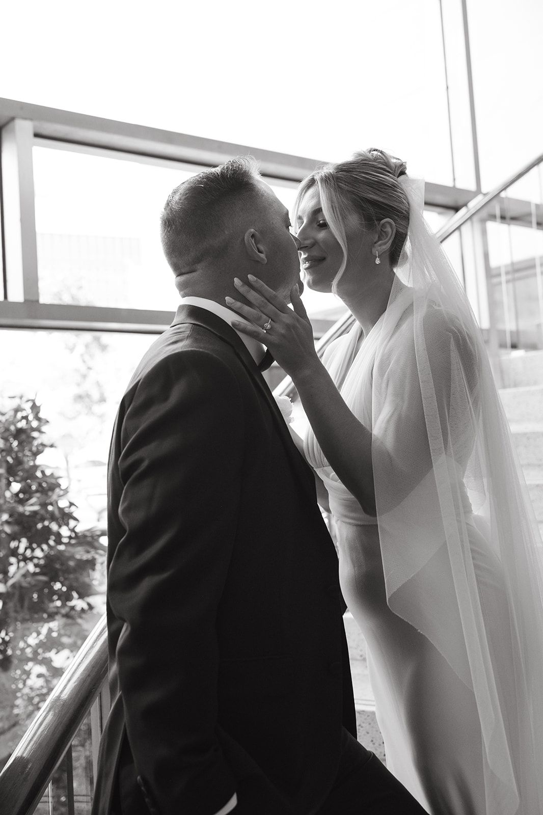 Editorial and luxury bride and groom portraits at the Statler Hotel in Downtown Dallas.