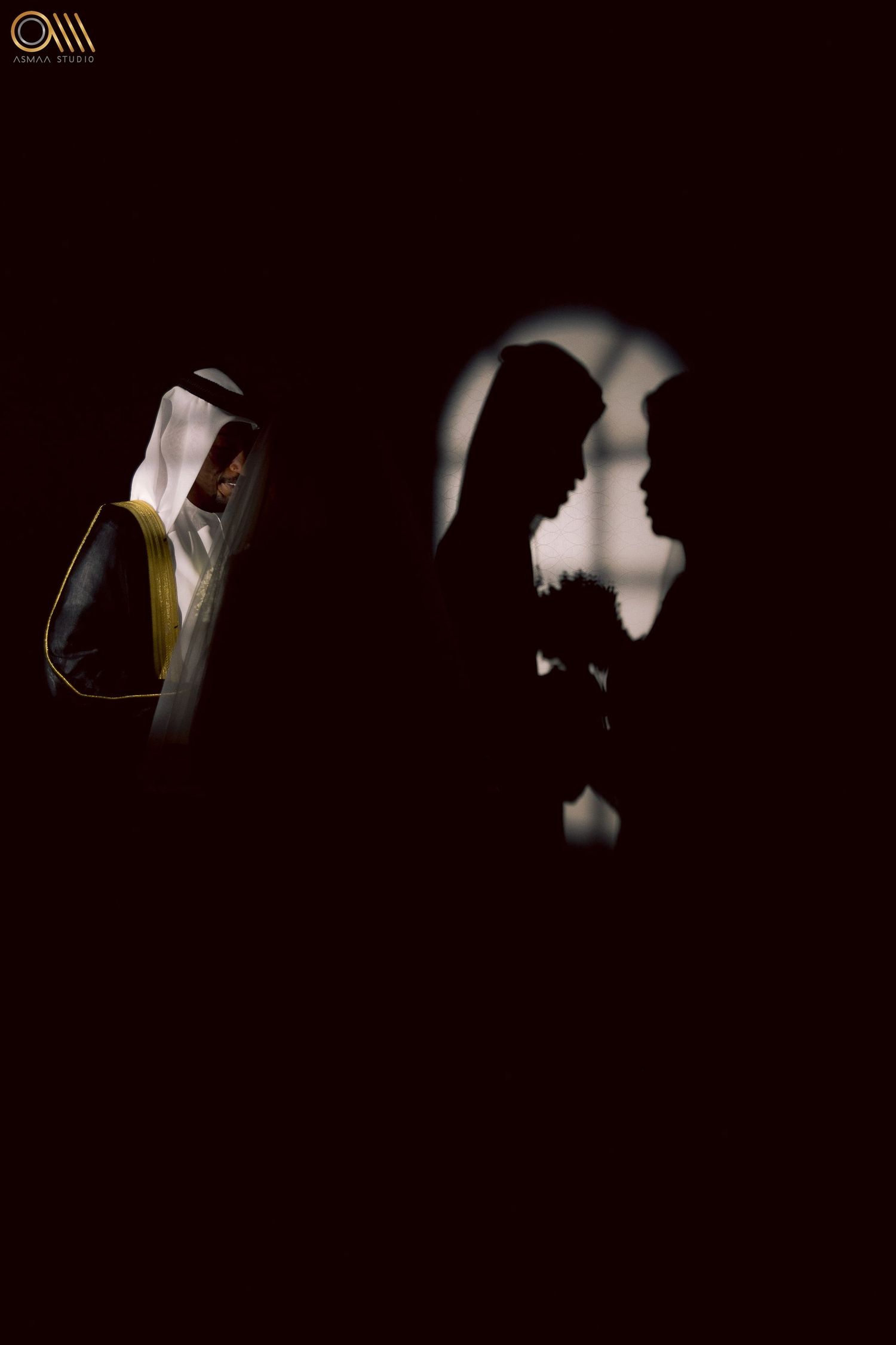 Artistic silhouette series capturing intimate moments in dark contrasting lighting.