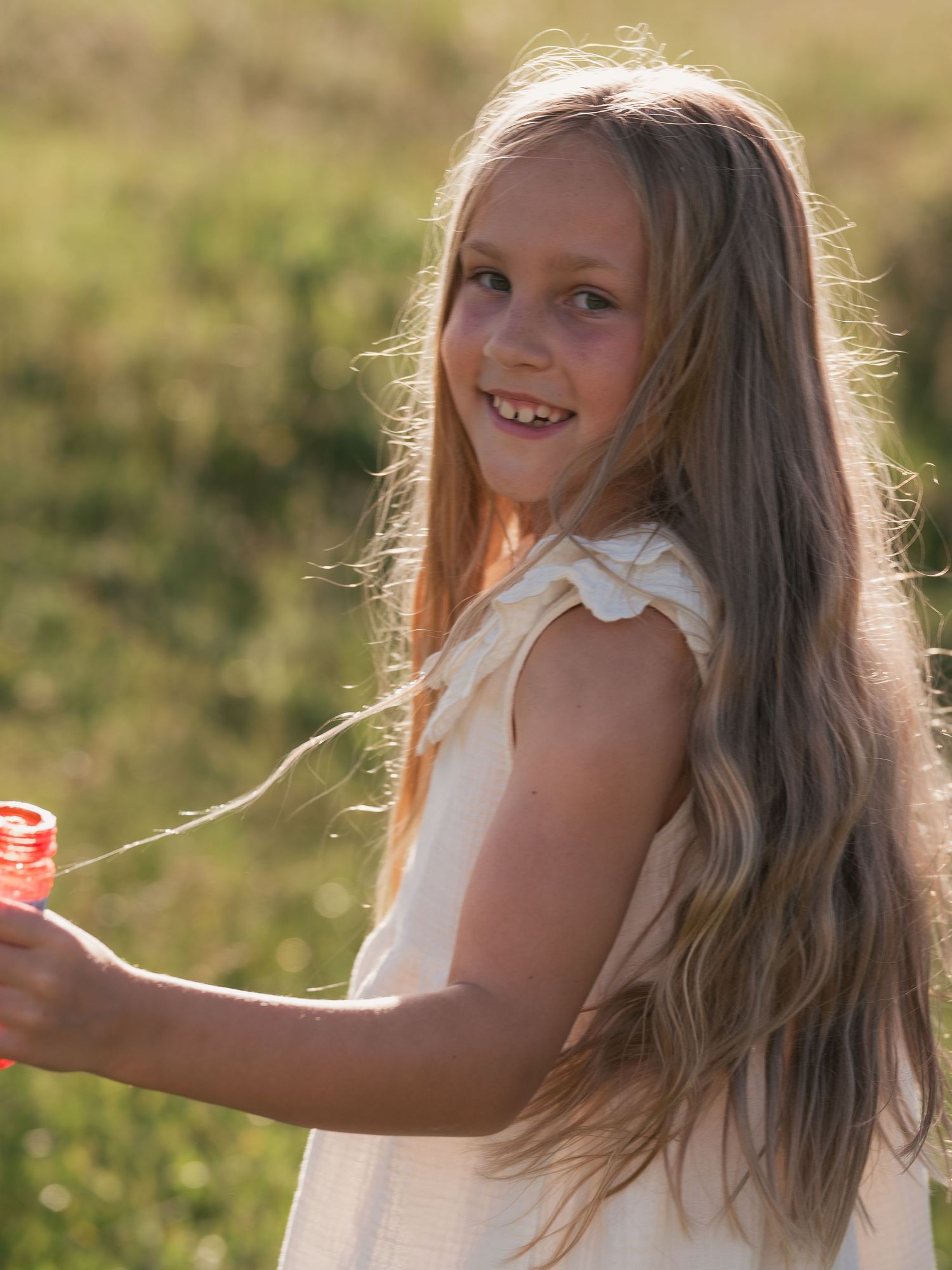 Little girl golden hour