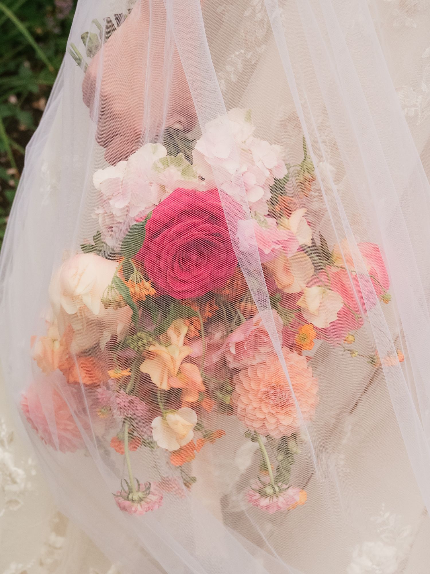 Florals beneath the veil