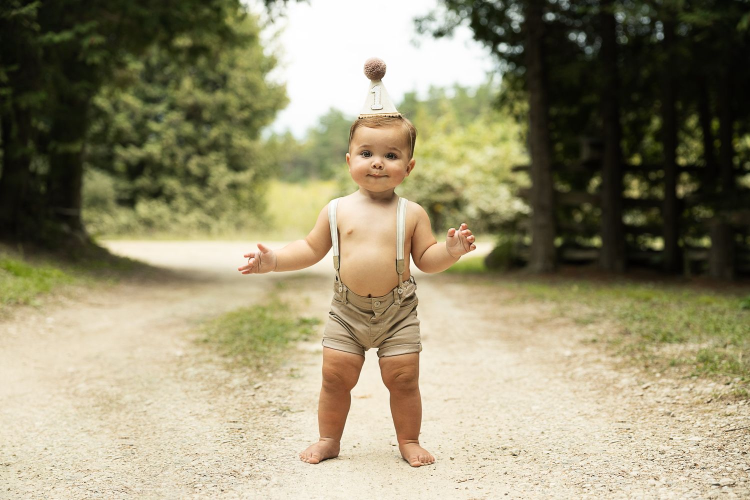 a young child celebrating his birthday with a birthday photo session in west grey, just outside of Hanover.
