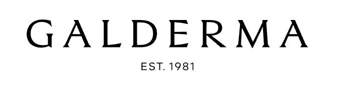 A close-up of the Galderma company logo in black text against a white background with 'EST. 1981' text.
