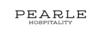 A simple black and white logo design for Pearle Hospitality with clean typography against a white background.