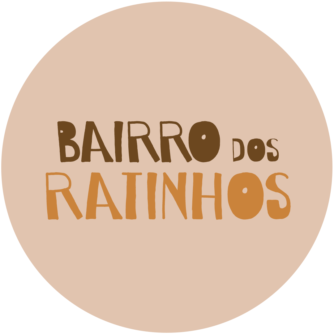 A series of beige circular logos or text elements with the word 'Bairro' repeated in brown lettering.