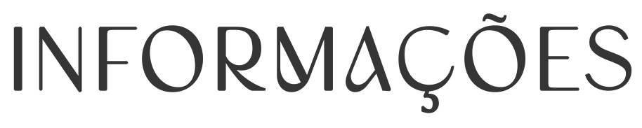 The word Informações displayed in elegant serif typography on a white background.