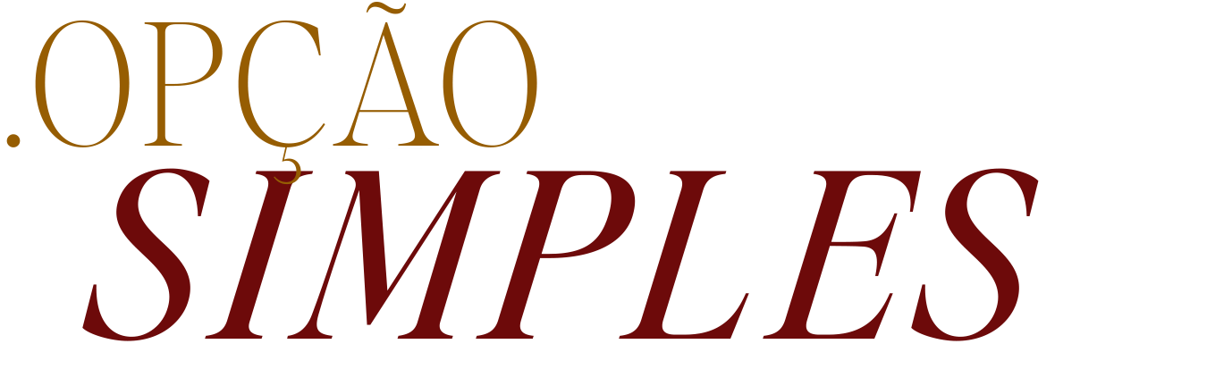 Stylized text logo in red and brown colors displaying 'OPCAO SIMPLES' against a white background.