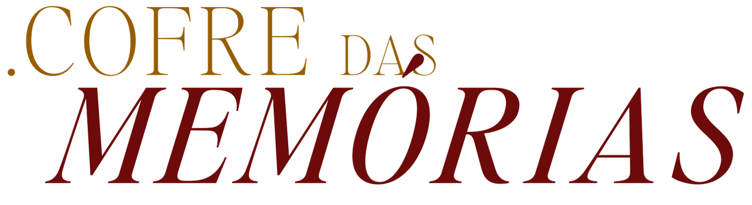 Vintage red and brown text design reading 'Cofre das Memorias' against a plain background.