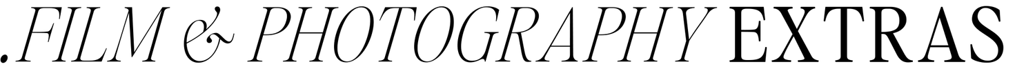 A collection of film and photography equipment including lenses, cameras and gear arranged in a grid pattern.