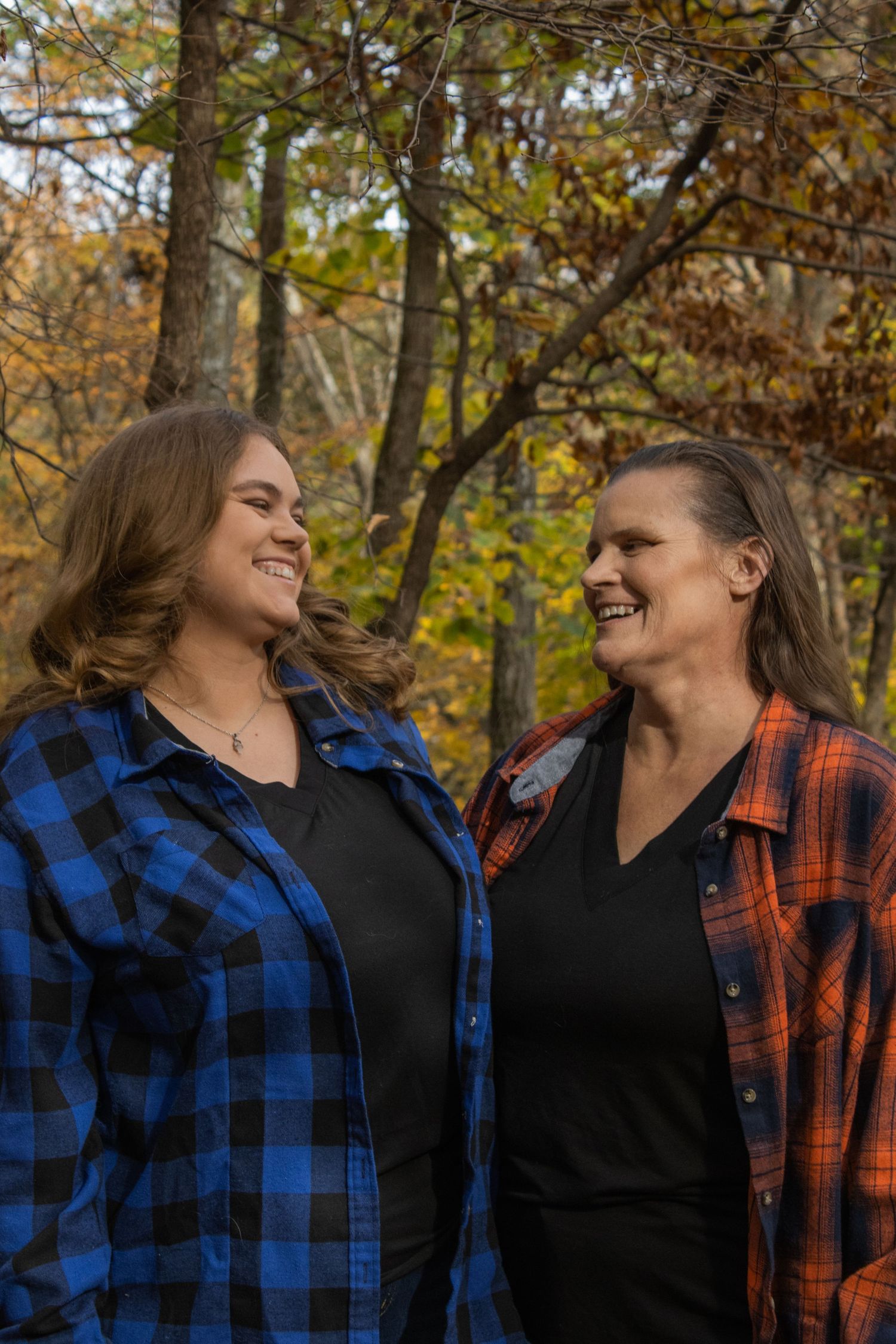 Mother and daughter laughing