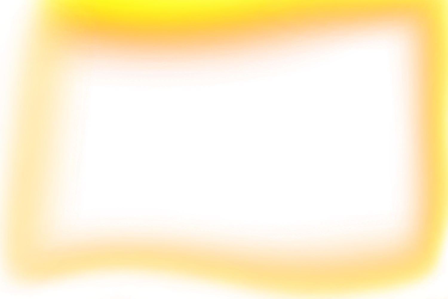 Abstract blurred yellow gradient forming a soft rectangular frame on a white background.