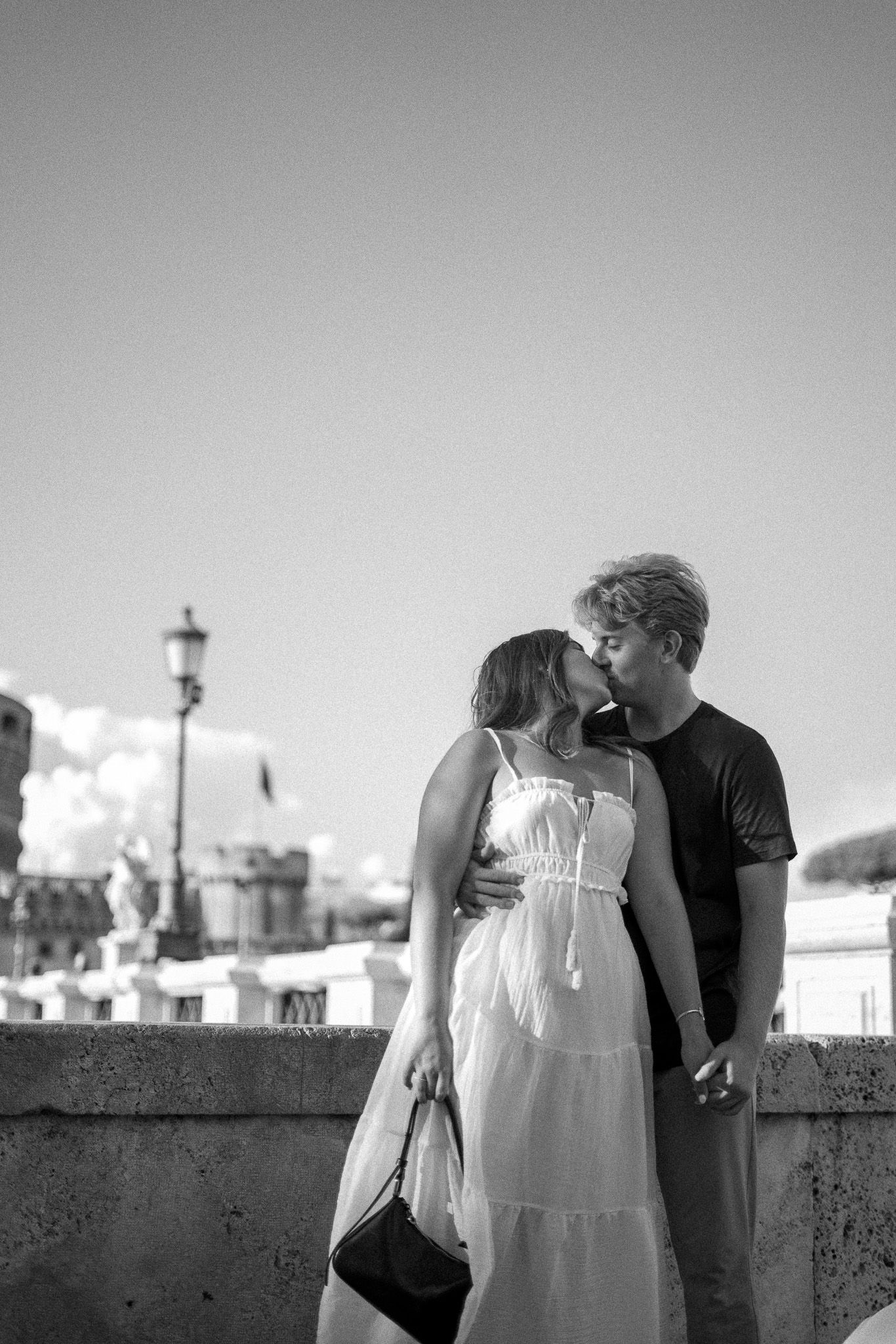 couples photos Rome Italy destination photography vintage black and white