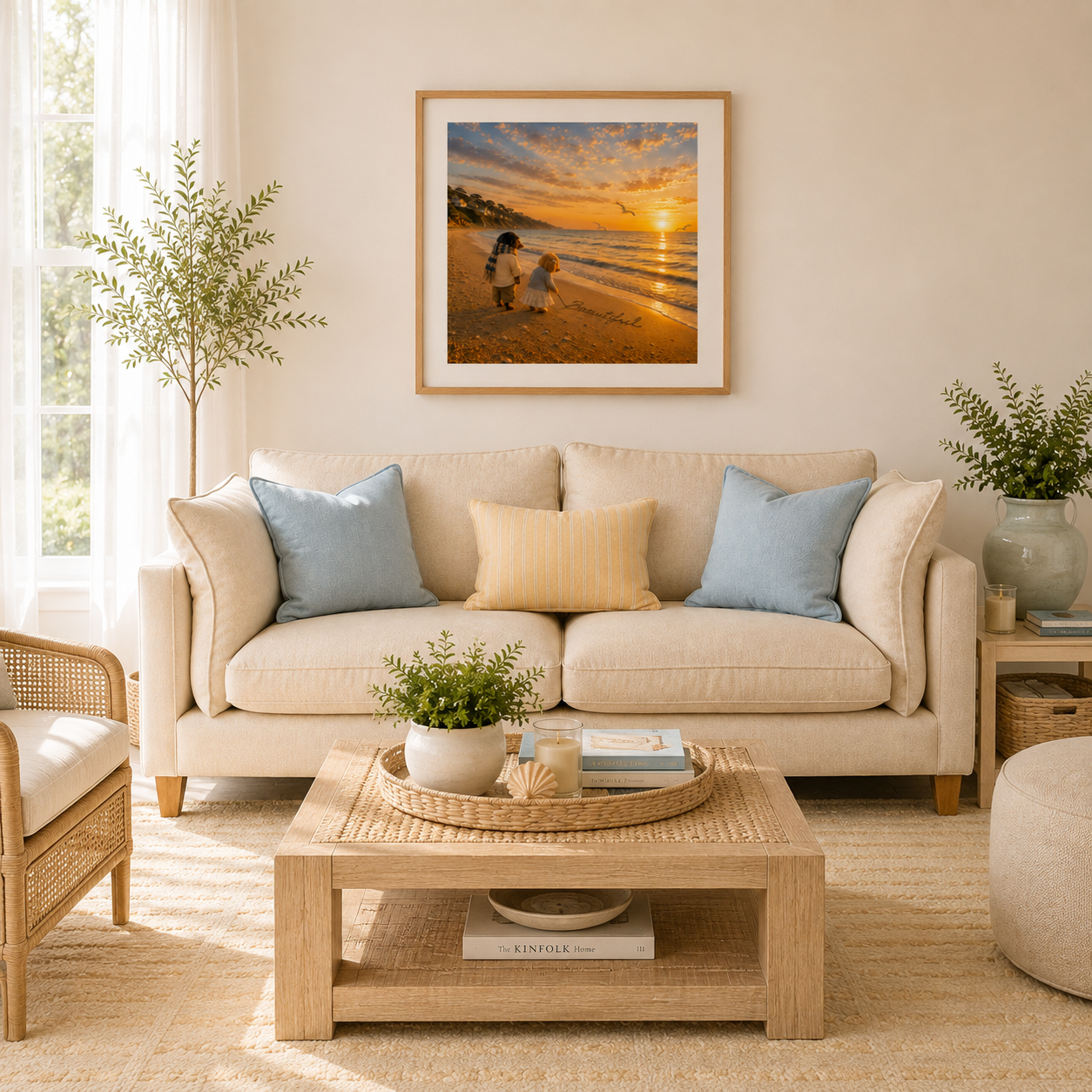 Inspired by Mark & Poppy art print by Love Lane Designs, displayed in a warm, inviting interior.