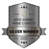 Silver winner badge for the 2023 AFNS Award Prime Contest photography competition.