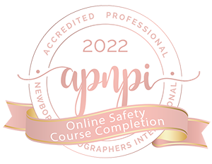 APNPI 2022 Accredited Professional Newborn Photographers International Online Safety Course Completion badge.