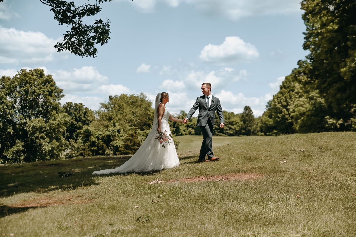 Bride and Groom walking