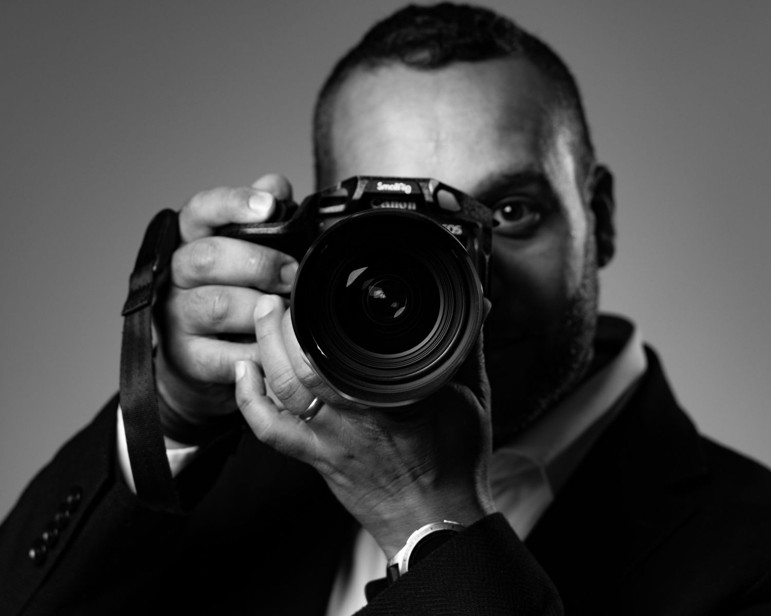Professional headshot photography in Calgary with refined studio-style posing