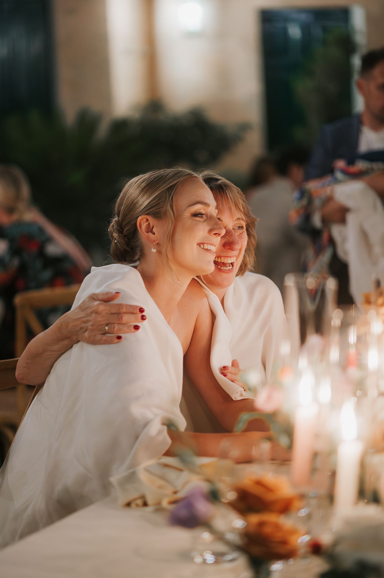 Wedding dinner moment during Tuscany wedding reception