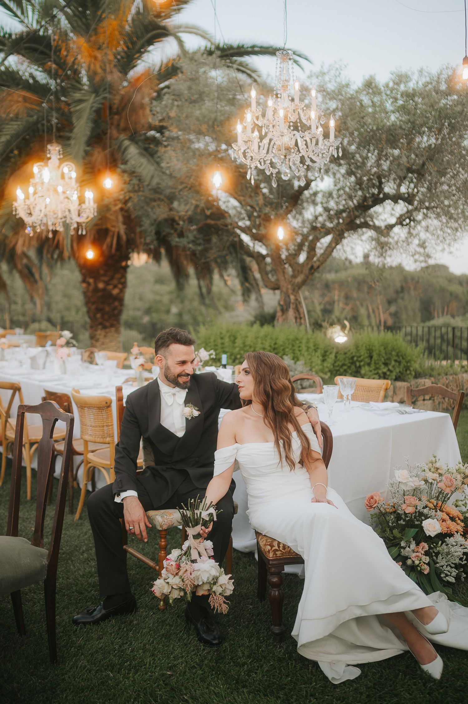 Romantic outdoor moment during a refined destination wedding at Tenuta Savoca in Sicily