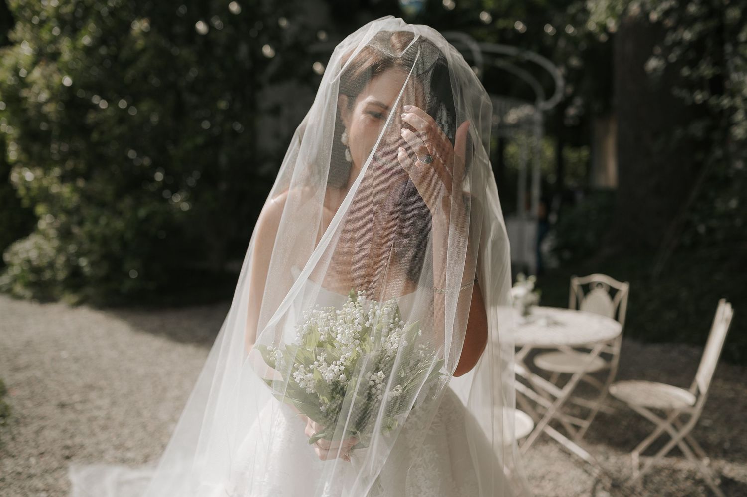 Bride portrait during a luxury Lake Como wedding, captured through soft light and a timeless editorial style
